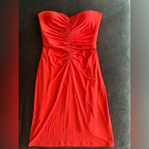 Boston Proper Strapless Orange Dress